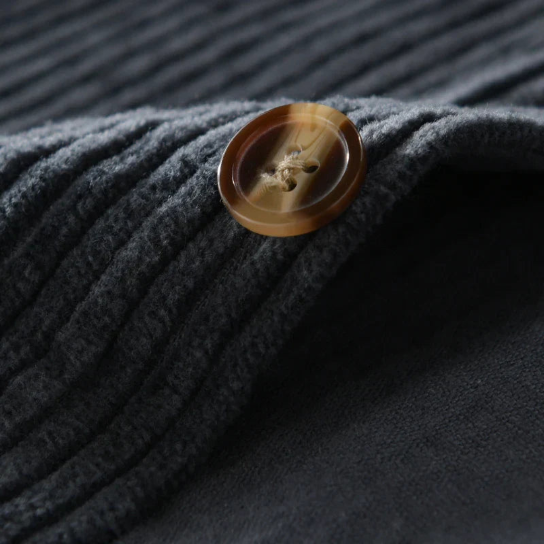 Cord-Overshirt für Herren - übergroße lange Ärmel und Knopfleiste