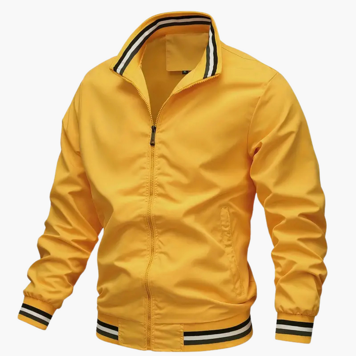 Herrenjacke mit Rippdetails und Frontreißverschluss