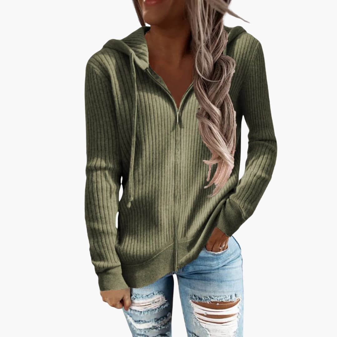 Damen Hoodie mit Reißverschluss und Kapuze