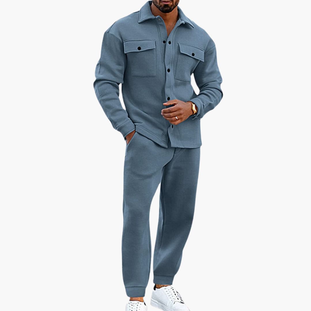 Zweiteiliges Herren Set mit Langarmhemd und Hose