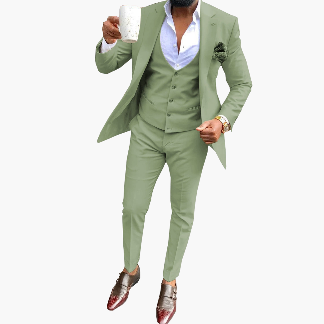 Herren Anzugset mit Weste und atmungsaktivem Blazer