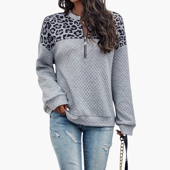 Reißverschluss-Sweatshirt mit Print für Damen