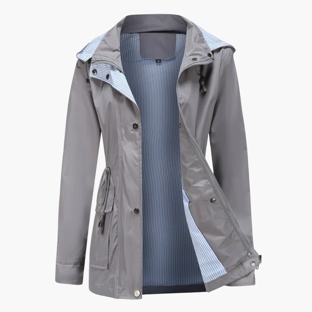 Langer Trenchcoat mit Kapuze für Damen