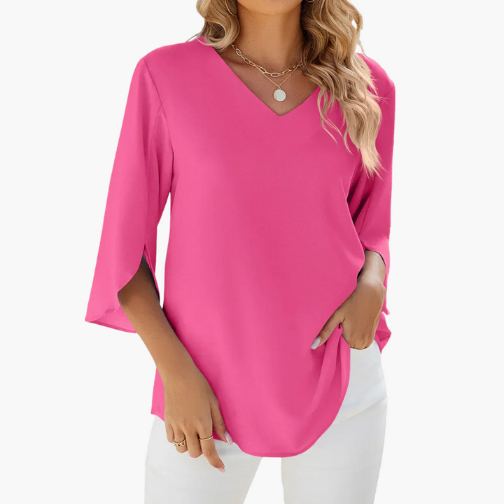 Sommerbluse mit V-Ausschnitt für Damen – Leicht & Elegant