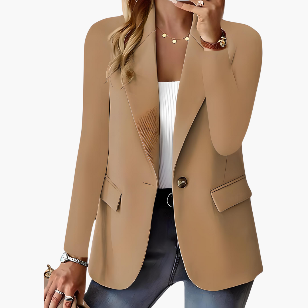 Damenblazer mit Revers und Fronttaschen