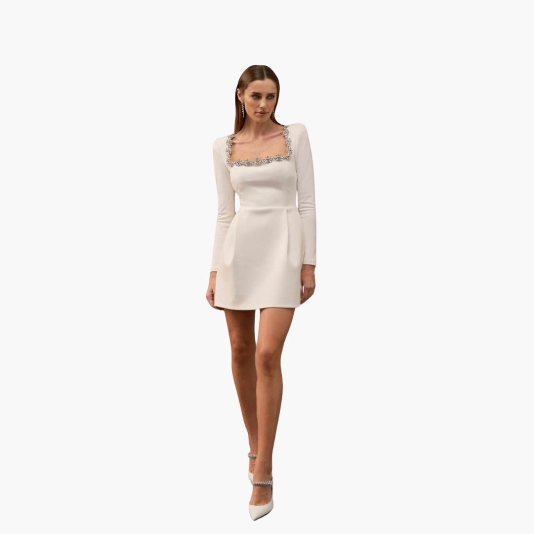 Elegantes Kleid für Damen mit langen Ärmeln und Blumenmuster