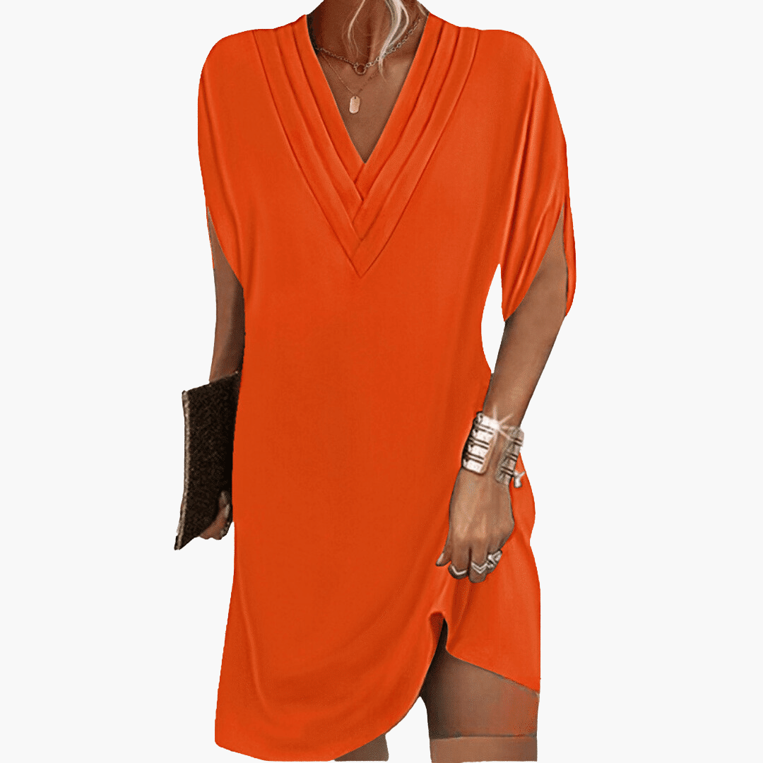 Kleid Damen - Elegant mit V-Ausschnitt & kaschierendem Schnitt