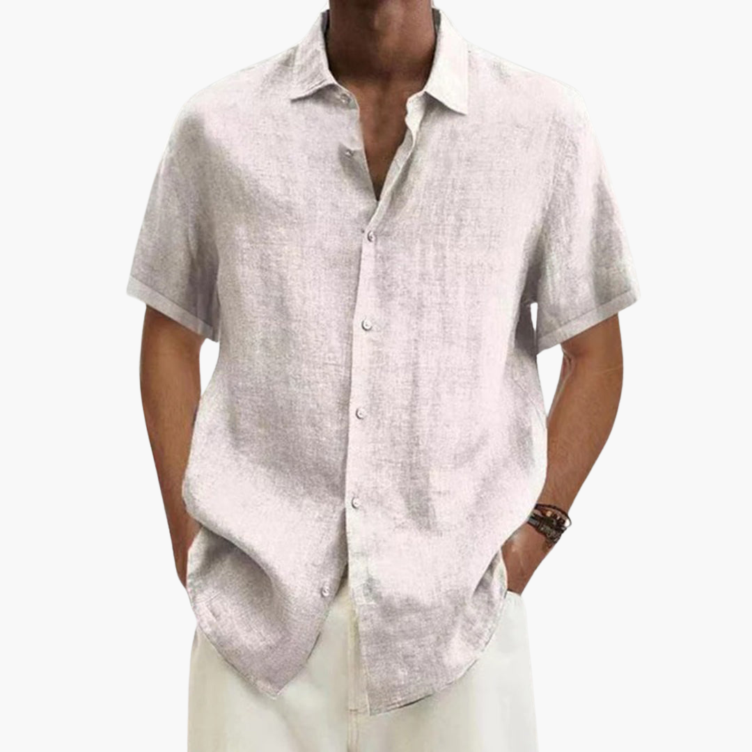 Männer Kurzarm Hemd – Leinen Button-Up Shirt für den Sommer