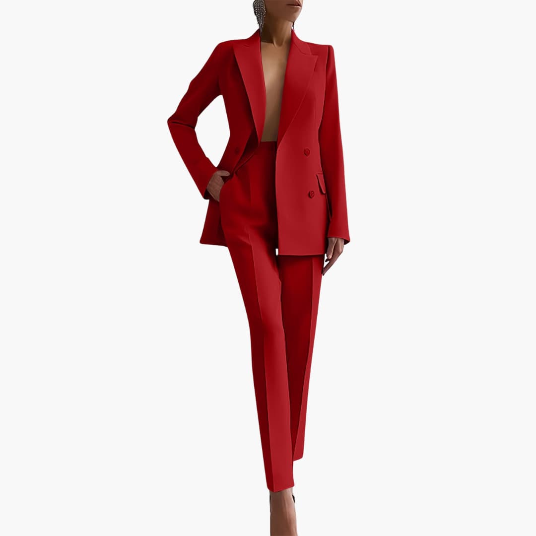 Damen-Zweiteiler mit Blazer und schmal geschnittener Hose