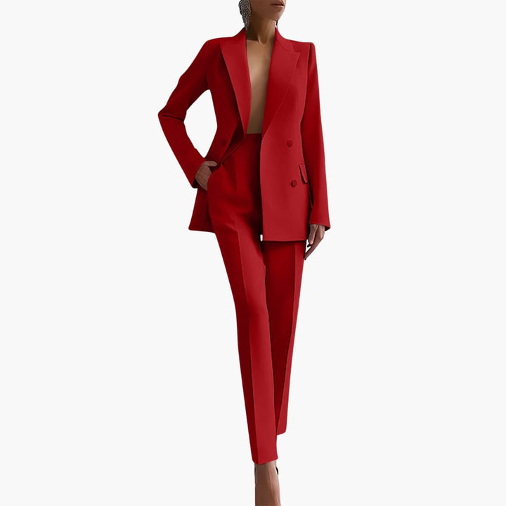 Damen-Zweiteiler mit Blazer und schmal geschnittener Hose