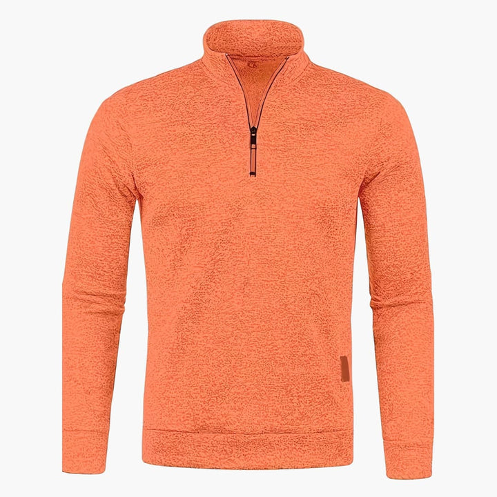 Herren pullover mit Reißverschluss am Ausschnitt und langen Ärmeln