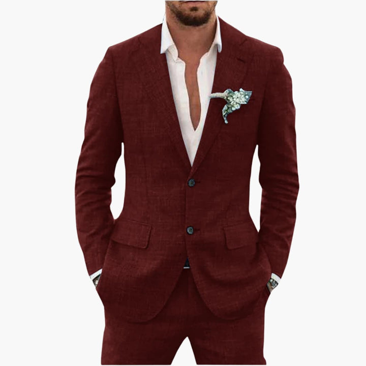 Herren Sommeranzug mit Revers und tailliertem Schnitt
