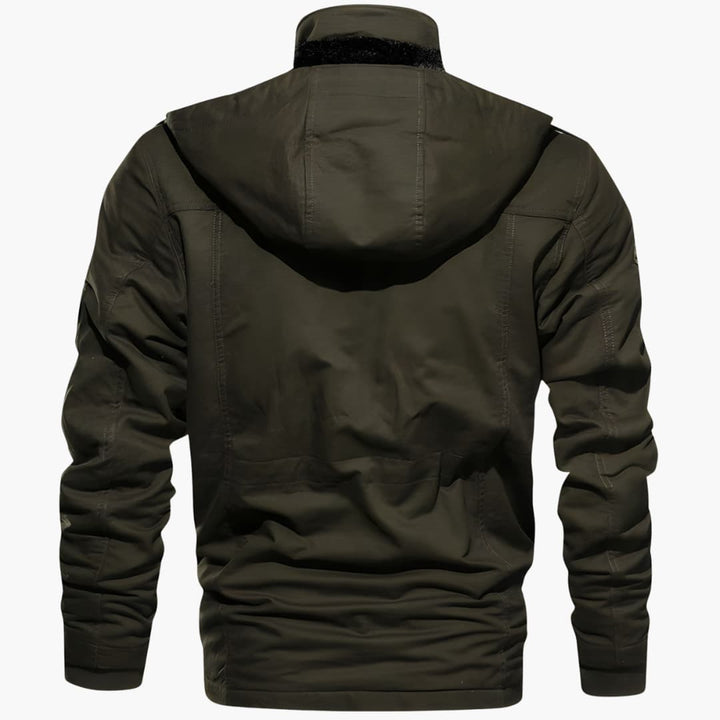 Herren Feldjacke mit verstellbarer Kapuze und mehreren Taschen