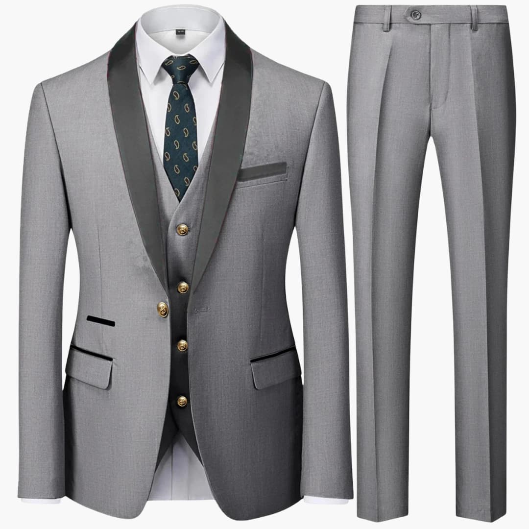 Herren Slim Fit Anzug dreiteilig für formelle Anlässe ganzjährig