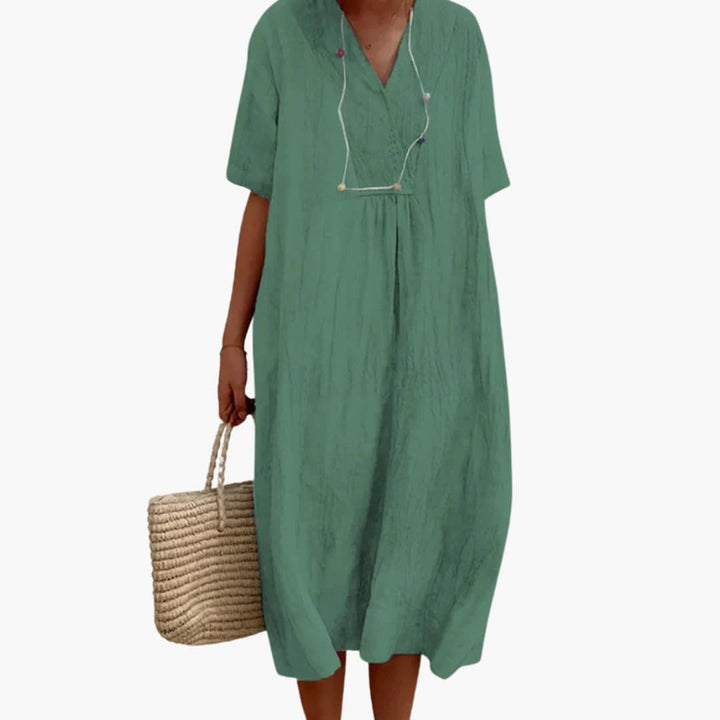 Boho Sommerkleid für Damen – Luftig, Locker & V-Ausschnitt