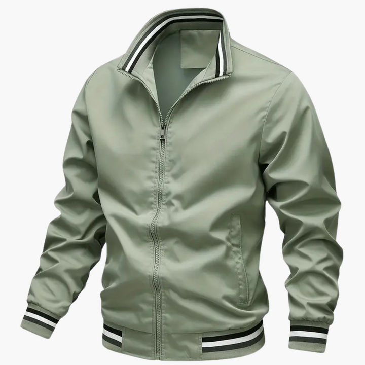 Herrenjacke mit Rippdetails und Frontreißverschluss
