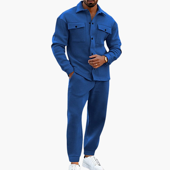 Zweiteiliges Herren Set mit Langarmhemd und Hose