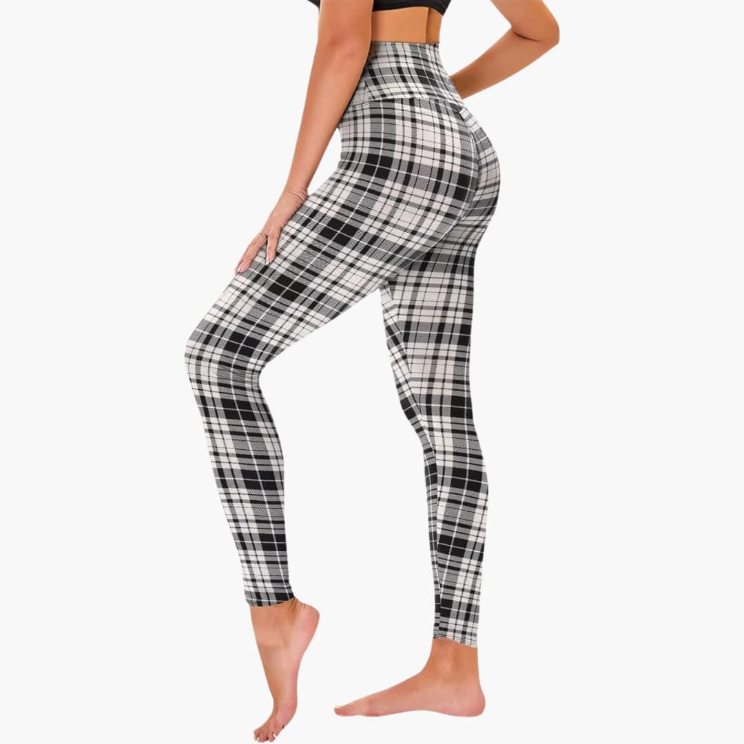 Damen Leggings mit Leopardenmuster und hohem Bund aus Stretchmaterial