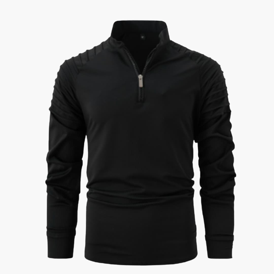 Herren pullover mit halbem Reißverschluss und langen Ärmeln