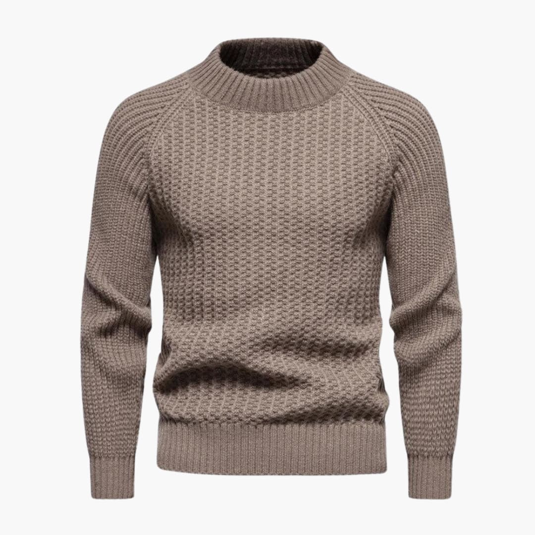 Herren pullover mit Rundhalsausschnitt und strukturierter Oberfläche