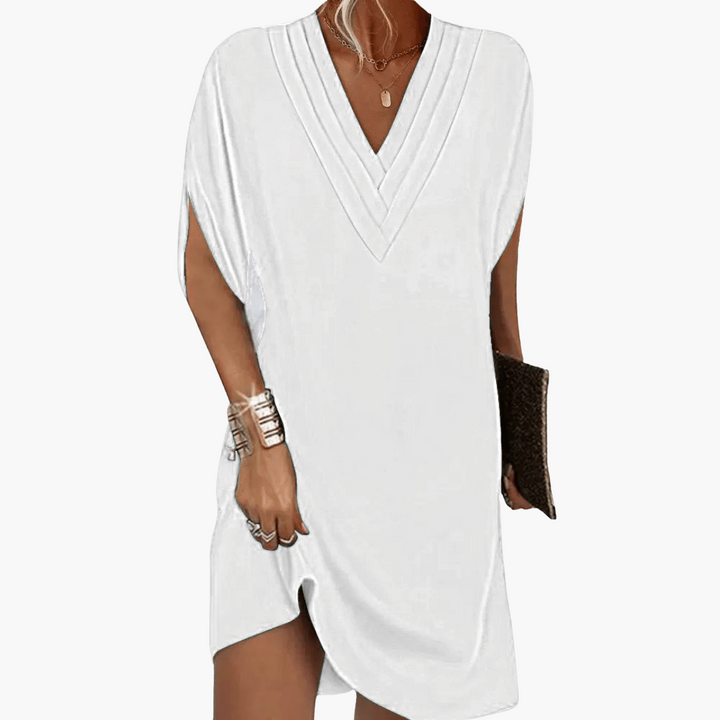 Kleid Damen - Elegant mit V-Ausschnitt & kaschierendem Schnitt