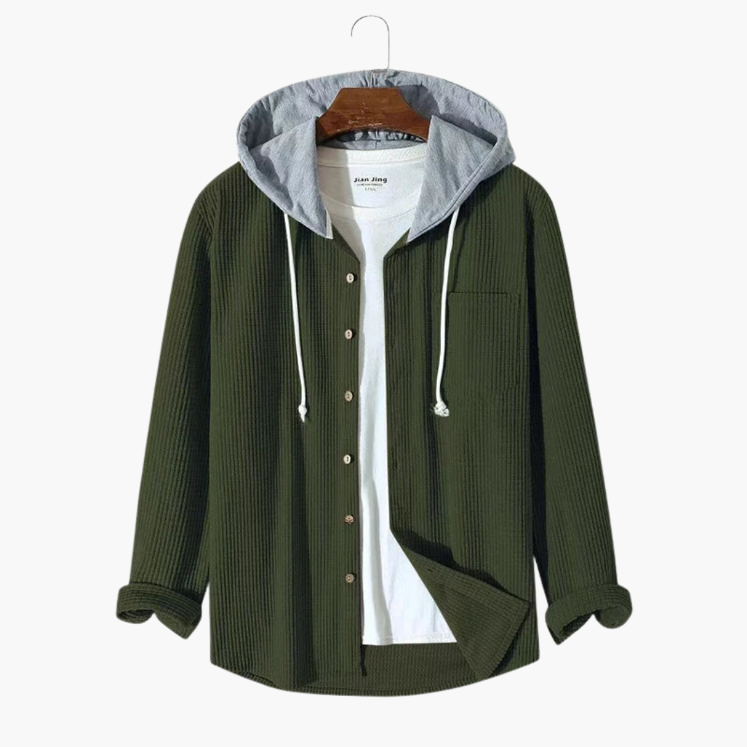 Herren Kapuzenjacke mit Knopfverschluss