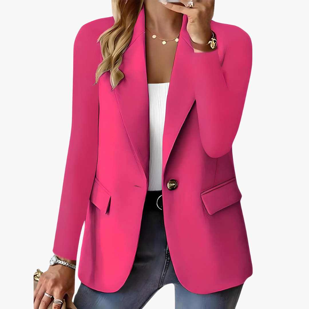 Damenblazer mit Revers und Fronttaschen