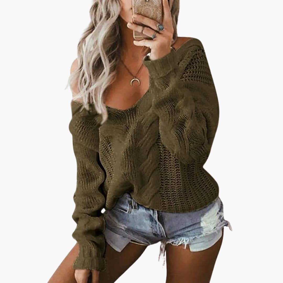 Damenpullover mit Oversize Passform und langen Ärmeln