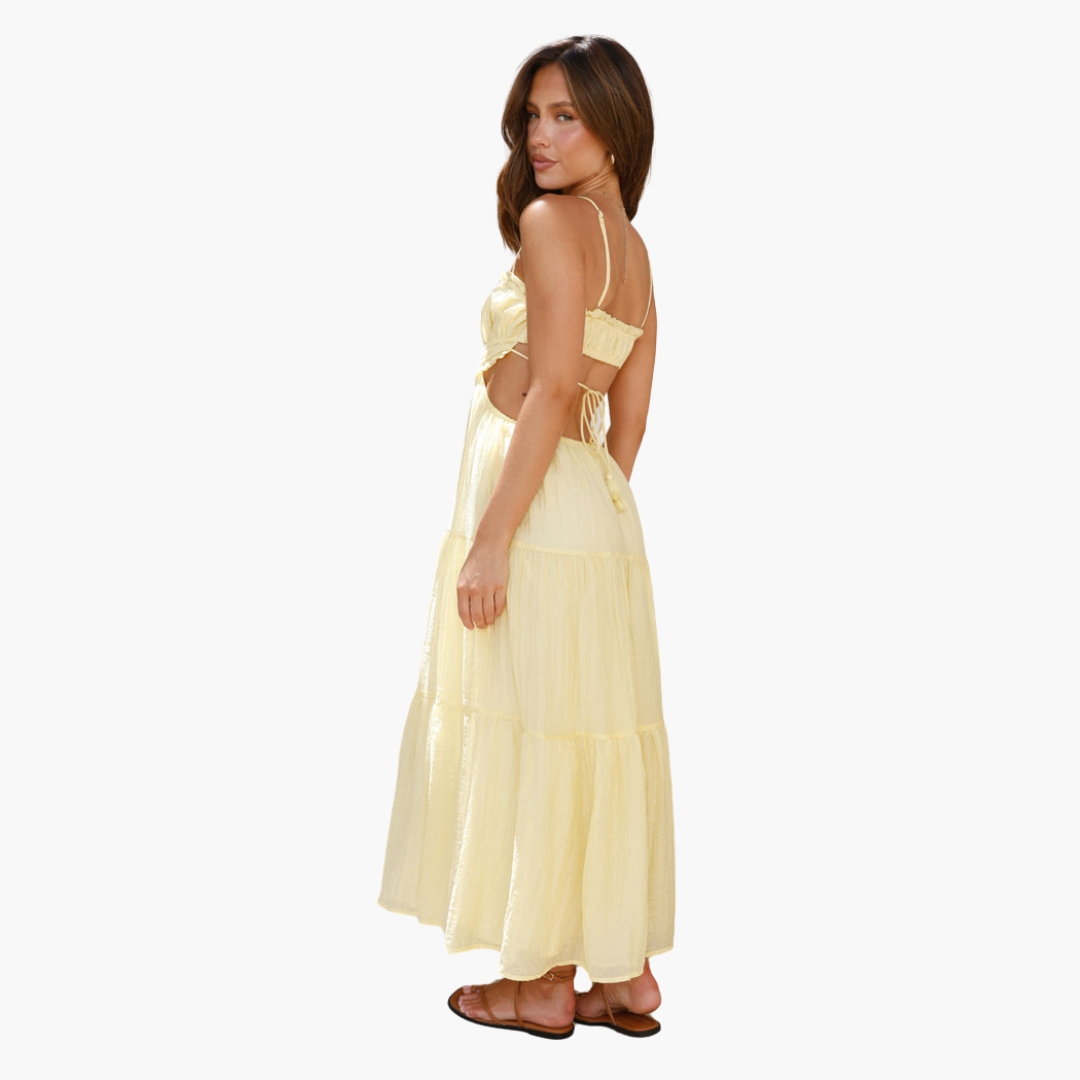 Maxikleid für Damen – Boho-Stil mit Bindebändern