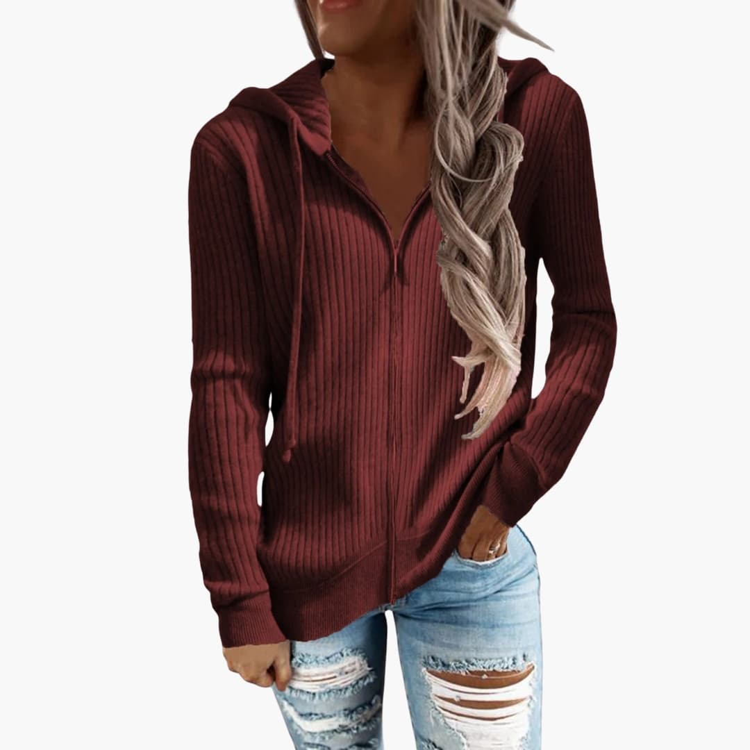Damen Hoodie mit Reißverschluss und Kapuze