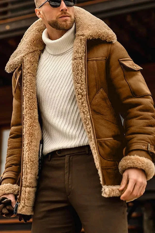 Herrenjacke mit Fellkragen