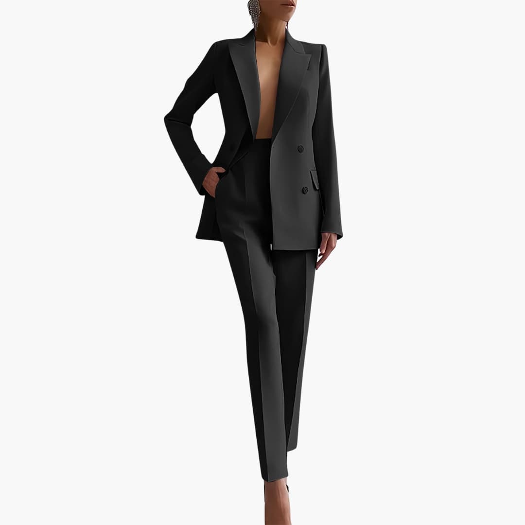 Damen-Zweiteiler mit Blazer und schmal geschnittener Hose