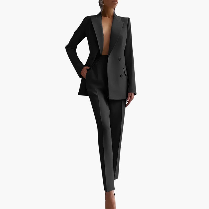Damen-Zweiteiler mit Blazer und schmal geschnittener Hose