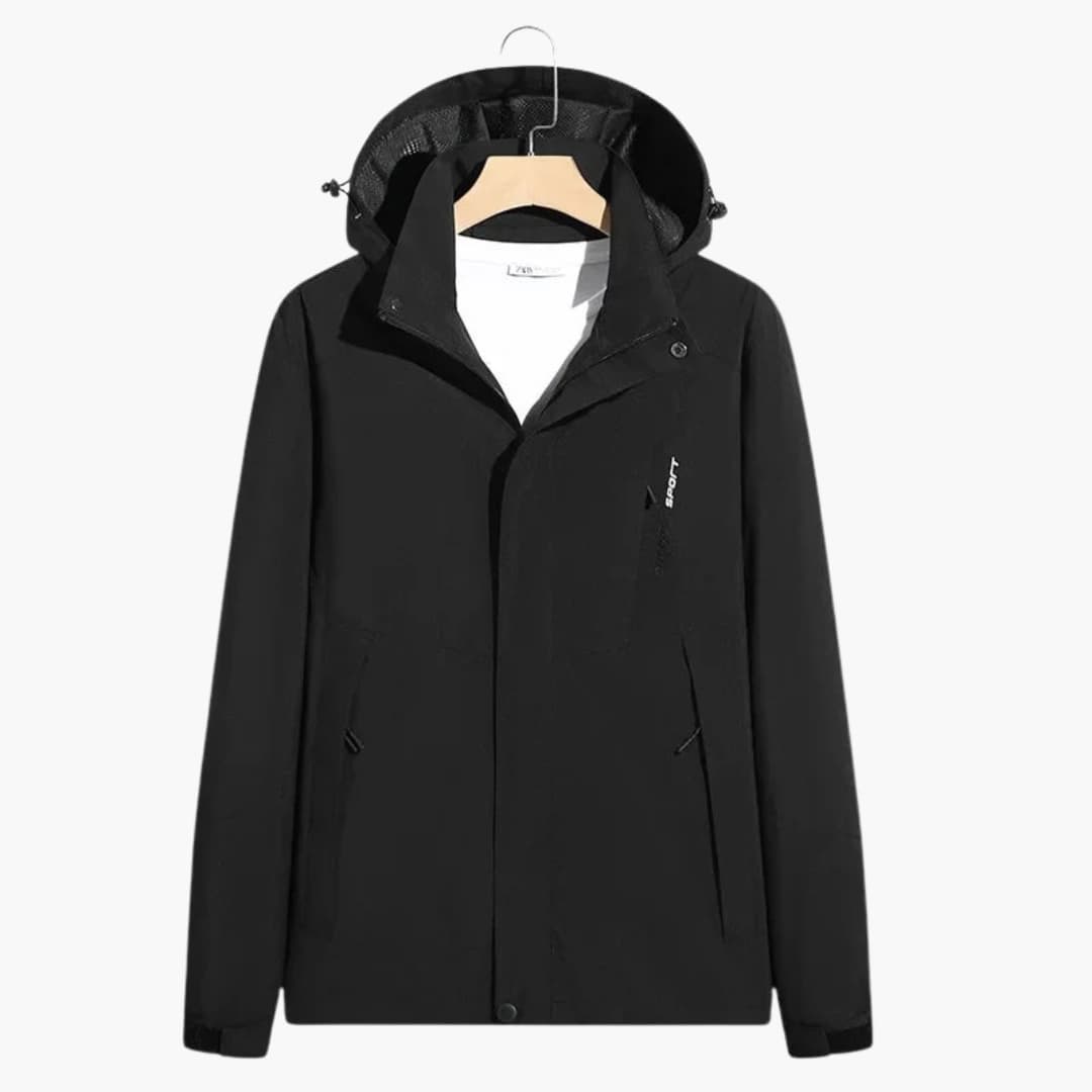 Unisex Skijacke mit Kapuze und Reißverschluss