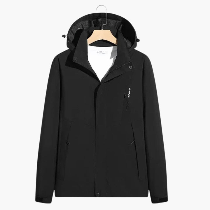 Unisex Skijacke mit Kapuze und Reißverschluss