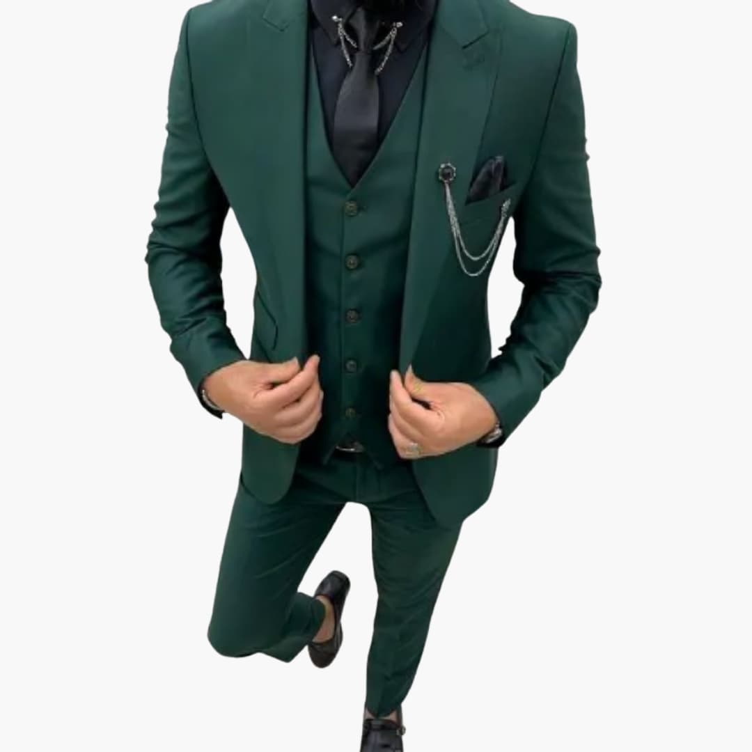 Slim Fit Anzug Set - Herrenanzug 3-teilig für Abendmode