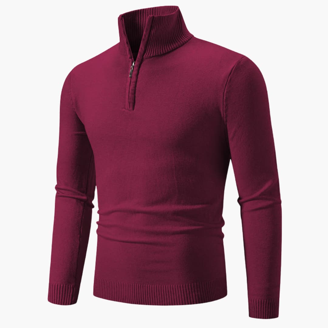 Herrenpullover mit Reißverschluss am Ausschnitt