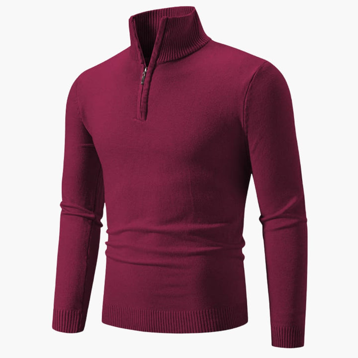 Herrenpullover mit Reißverschluss am Ausschnitt