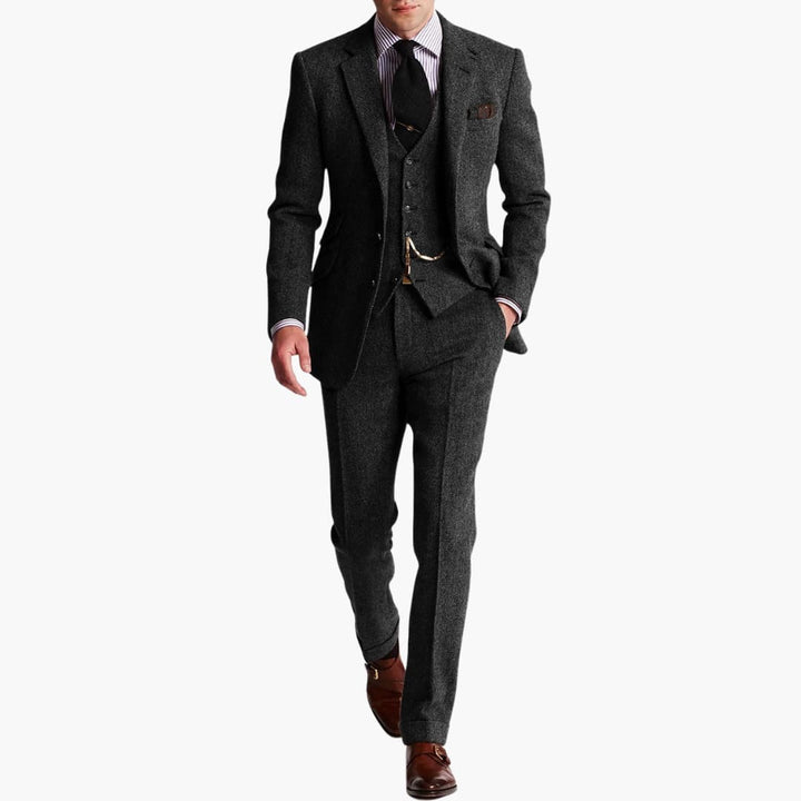 Herren dreiteiliger Anzug mit Weste für Herbst und Winter
