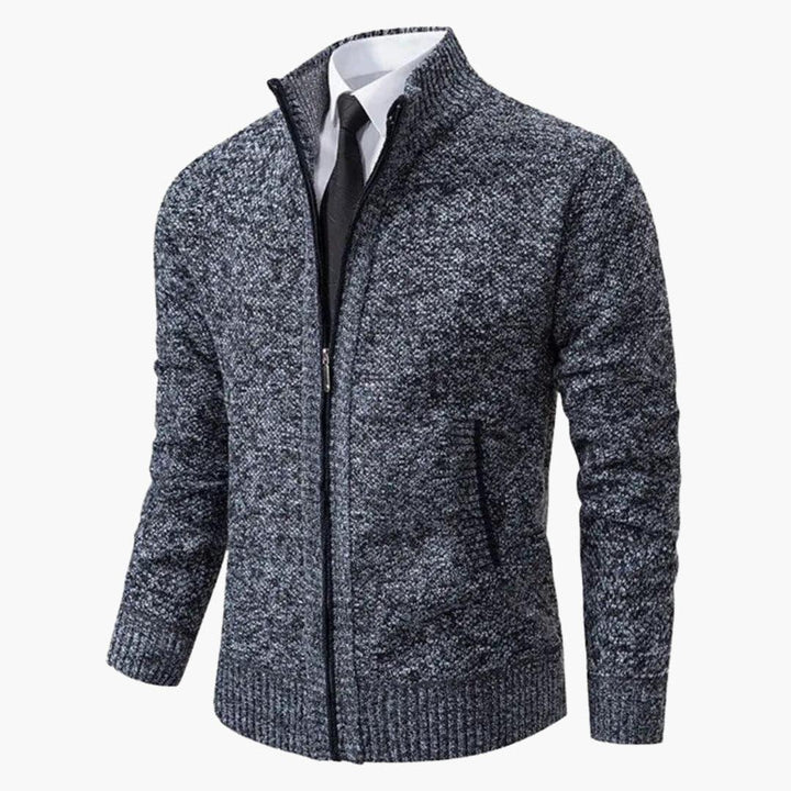 Bequemer Strickpullover mit Reißverschluss für Herren - SchmiedeMode