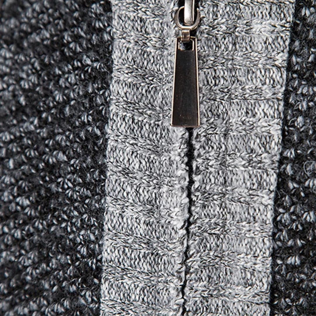 Herren Strickjacke mit Reißverschluss und Rippbund