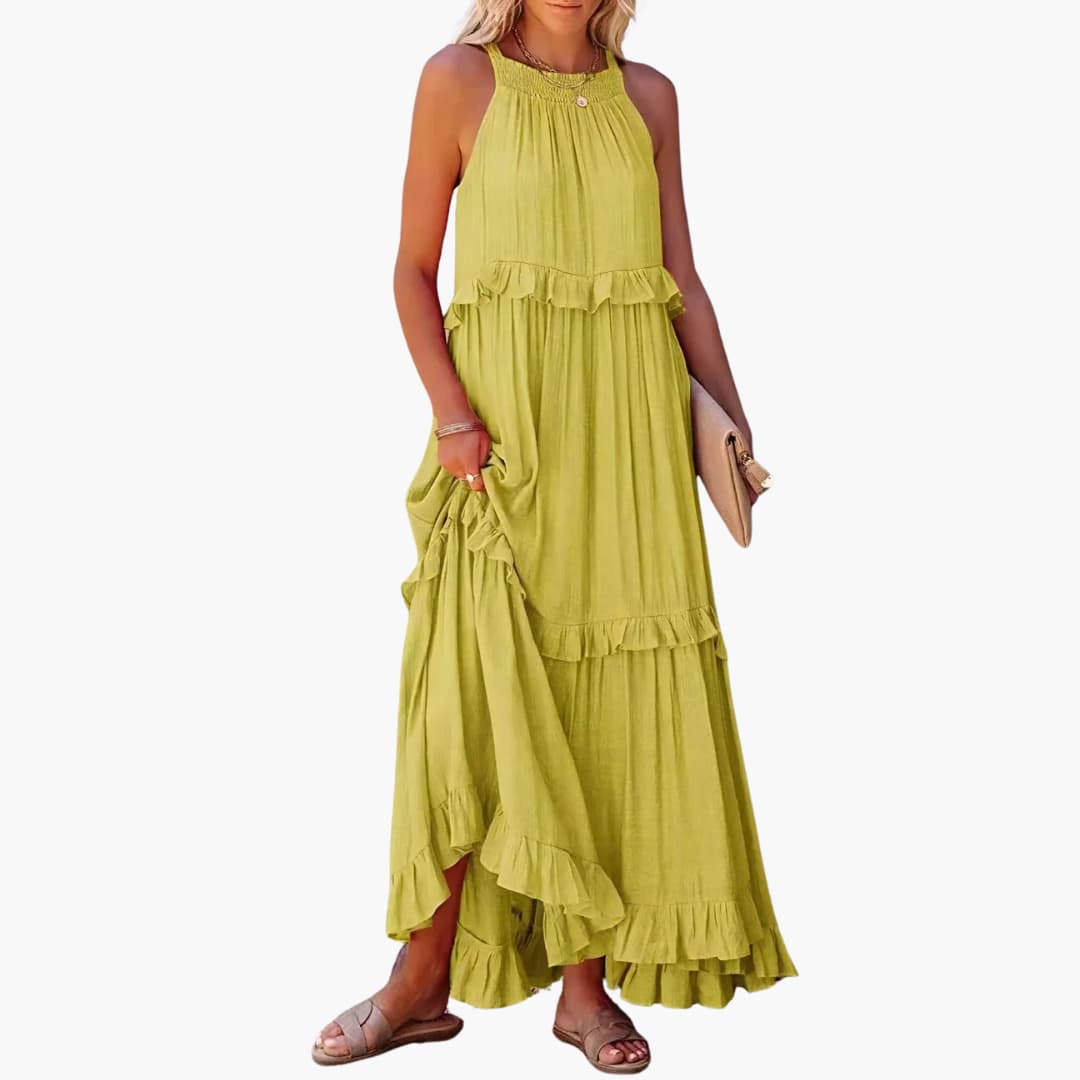 Maxikleid Stufen - Rüschenkleid für Damen, elegant & luftig