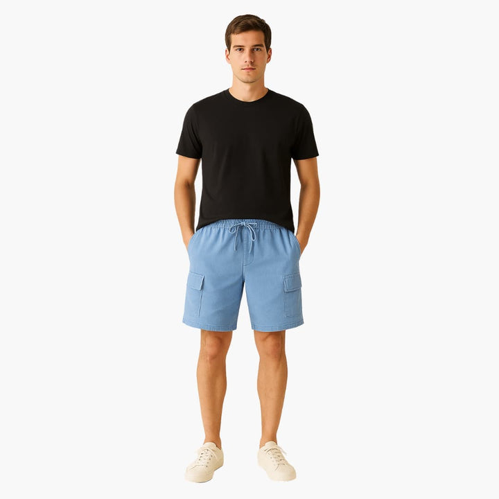 Herren Leinen Sommer Shorts mit Cargo- und Seitentaschen