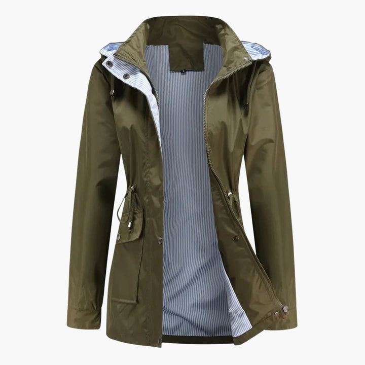 Langer Trenchcoat mit Kapuze für Damen