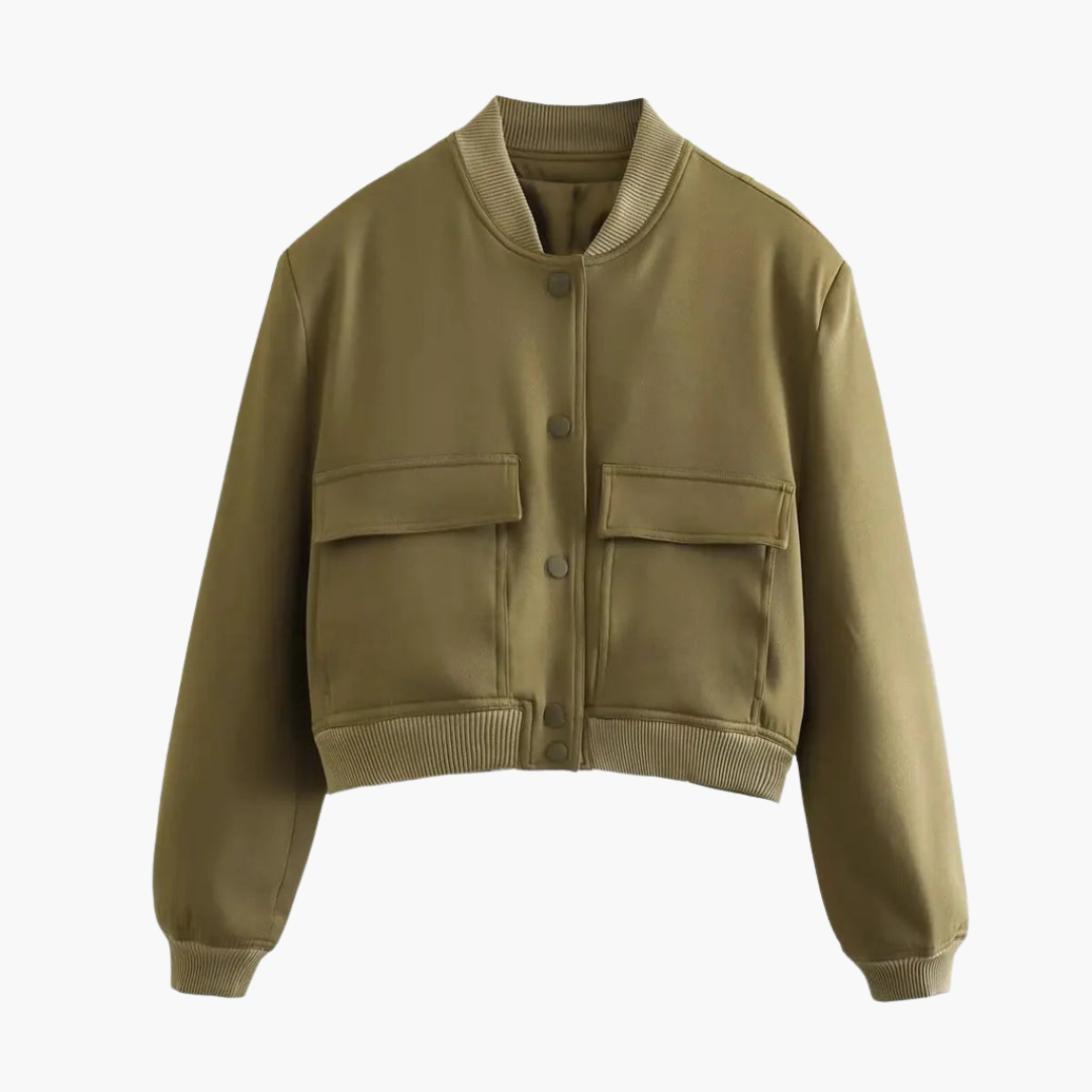 Damen Utility Bomberjacke mit großen Taschen