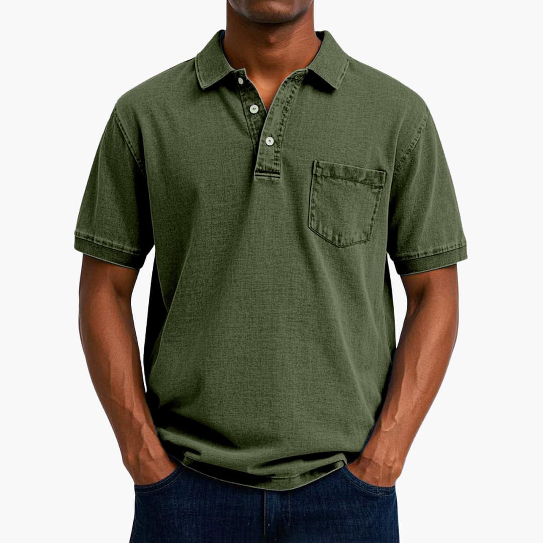 Poloshirt Klassisches - Kurzarmshirt für Herren mit Tasche