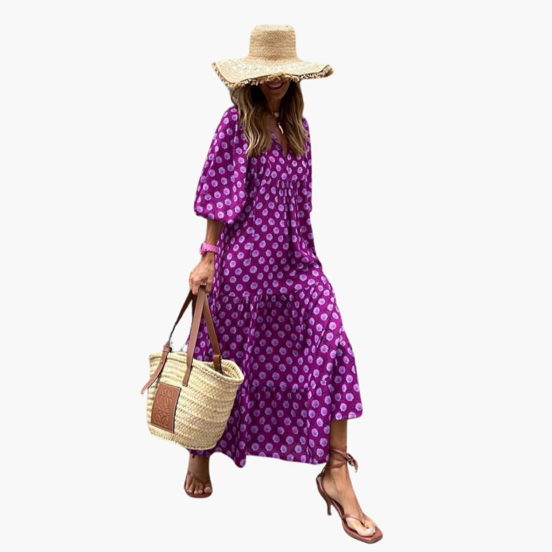 Boho Maxikleid für Damen - Blumenmuster & lockere Passform