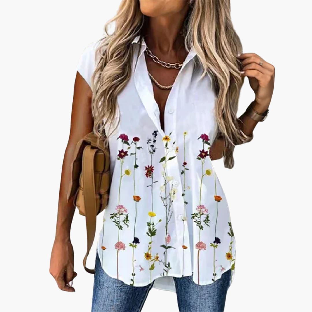 Sommer Top für Damen mit - Schmetterlingsdruck Leicht