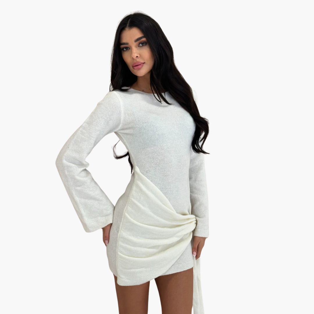 Schwarzes Kleid mit Knotendetail für Damen – Elegant & Modern