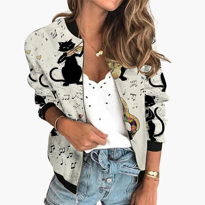 Bomberjacke für Damen - Leicht & Stylisch mit Blumenmuster